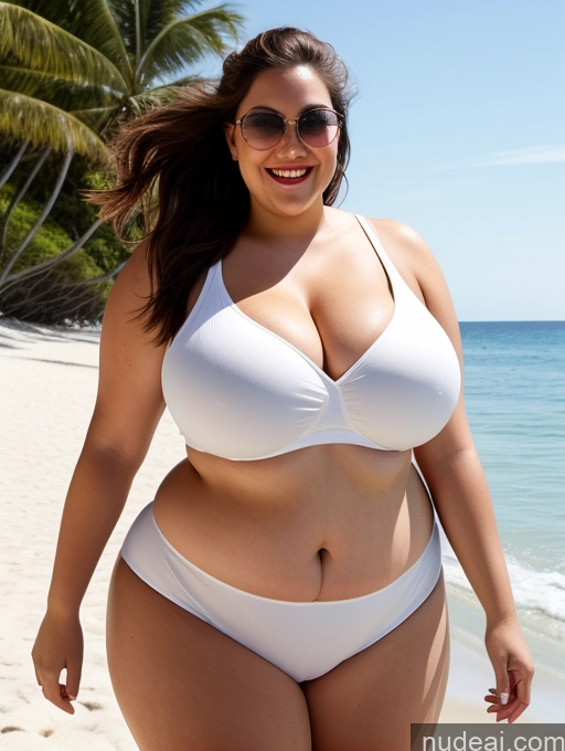 related ai porn images free for Woman One Huge Boobs Busty Lipstick Sunglasses Big Ass Chubby Thick Fat Big Hips 20s Happy Brunette Ponytail White Beach Crop Top