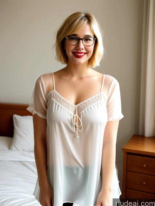 ai nude image of blond woman in glasses posing on a bed with a white shirt pics of 18 Czech Blonde Short Hair Fat Busty Short Glasses Blouse Shirt Satin Simple Yoga Pants Bedroom Tunic 60s Transparent Perfect Boobs Chemise Casual Lipstick Secretary Happy Sexy Face