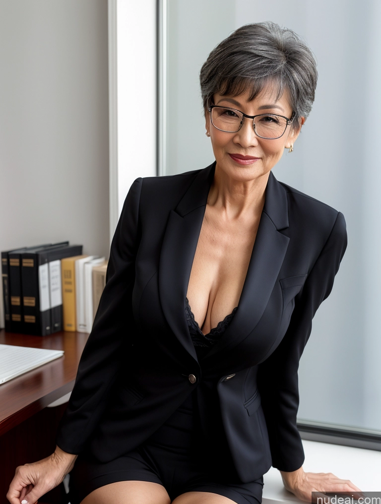 related ai porn images free for Milf Perfect Boobs Perfect Body Beautiful Glasses Pixie Chinese Blouse Bra Jacket Suit Stylish Cleavage Dark Lighting Detailed Partially Nude Secretary Professor Office 70s