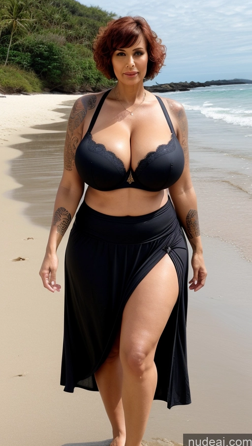 ai nude image of araffe woman in a black bikini walking on a beach pics of Milf Busty Beautiful Tattoos Big Ass Big Hips Tall Dark Skin Sexy Face Pixie Indian Front View T-pose Witch Perfect Body Beach 50s Bra Huge Boobs Long Skirt Ginger