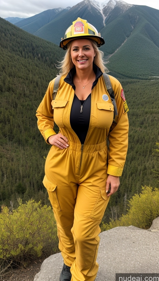 related ai porn images free for Busty Perfect Boobs Big Ass Messy Sexy Face Jumpsuit Thick 40s Perfect Body White Hair Mountains Close-up View Firefighter