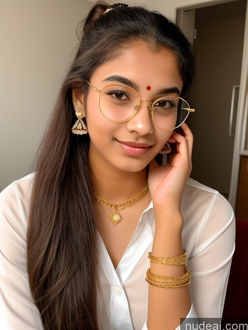 ai nude image of there is a woman with glasses and a necklace on her neck pics of Sorority Beautiful 18 Ponytail Indian Bow Tie Thin Round Glasses Gold Jewelry Jewelry Diamond Jewelry