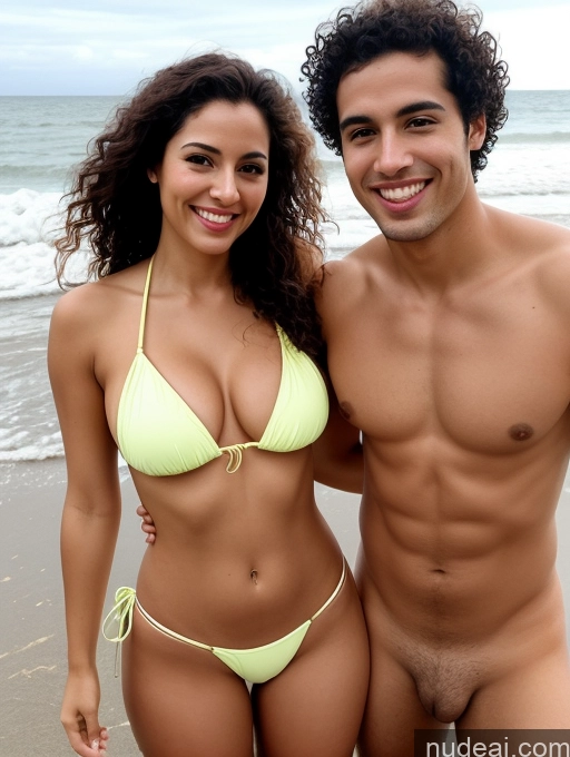 related ai porn images free for Brazilian Seductive Orgasm Laughing Happy Sexy Face 20s Woman + Man Two Busty Big Ass Tall Brunette Curly Hair Beach Front View Spreading Legs Bikini