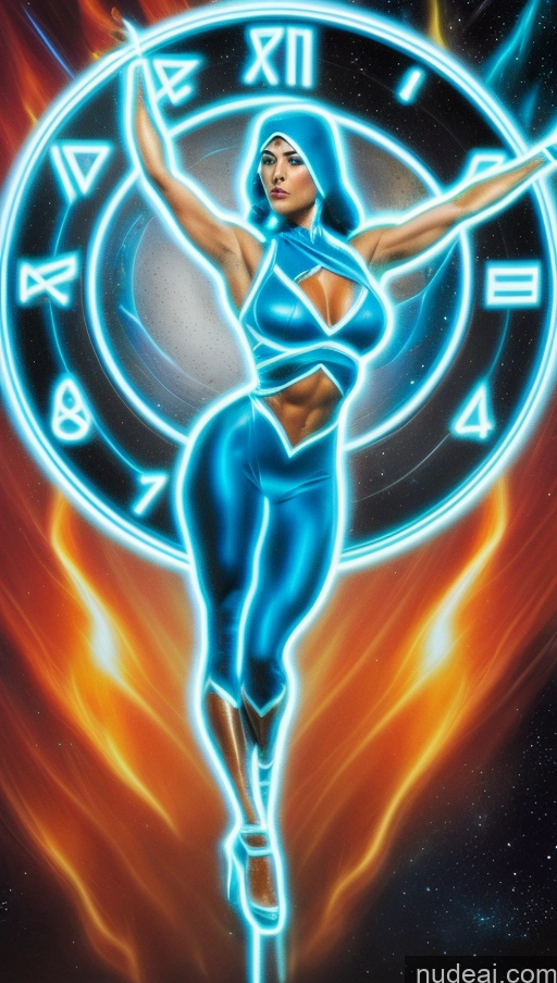 related ai porn images free for Bodybuilder Several Busty Muscular Abs Surrealist Superhero Israel Powering Up Neon Lights Clothes: Blue