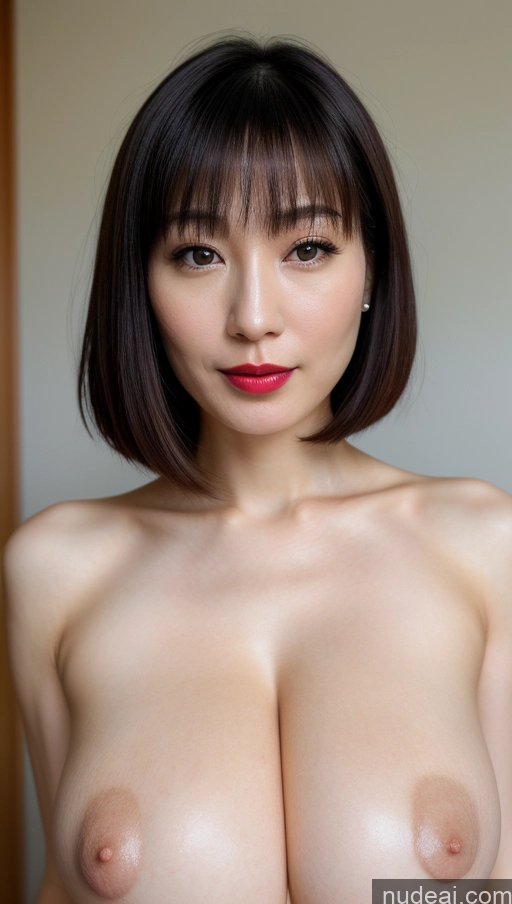 related ai porn images free for Woman One Beautiful Lipstick Fairer Skin 30s Black Hair Close-up View Simple Detailed Huge Boobs Japanese Bobcut