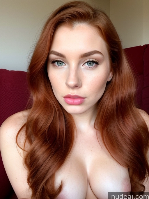 ai nude image of arafed woman with red hair and big breast posing for a picture pics of Miss Universe Model One Perfect Boobs Beautiful Perfect Body Fairer Skin Ginger Long Hair Nude Stockings Detailed Alternative Bright Lighting Irish Shocked Pouting Lips 18 Couch