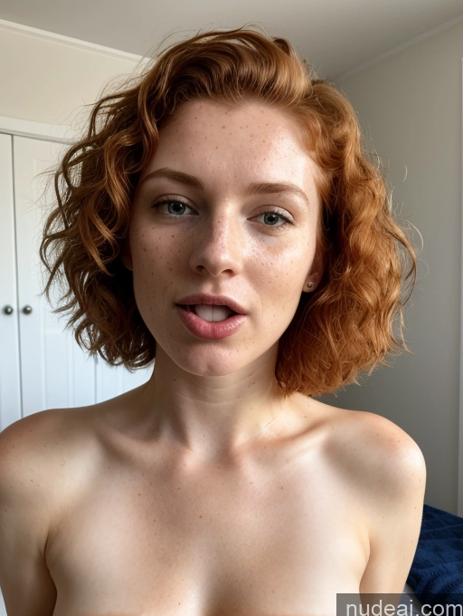 ai nude image of arafed woman with red hair and a big breast posing for a picture pics of 18 Milf Ahegao Ginger Curly Hair Irish Skin Detail (beta) Bedroom Front View Cumshot Nude