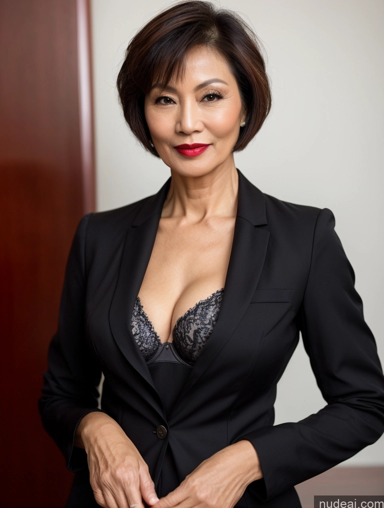 related ai porn images free for Milf Perfect Boobs Beautiful Lipstick Perfect Body Short Hair 60s Chinese Bra Jacket Professor Secretary Stylish Suit Dark Lighting Detailed Sexy Face