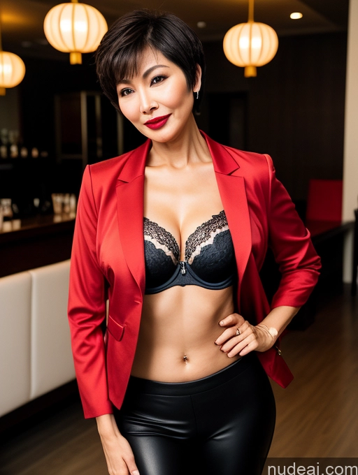 related ai porn images free for Milf Perfect Boobs Beautiful Lipstick Perfect Body Short Hair 60s Chinese Bra Jacket Professor Secretary Stylish Suit Dark Lighting Detailed Sexy Face Party