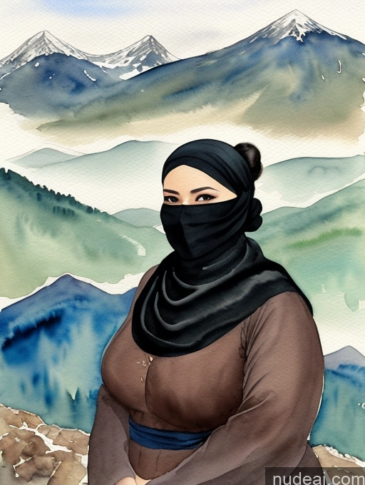 related ai porn images free for Milf Hair Bun Mountains Asian Dark Skin 30s Watercolor Black Hair Niqab Fat Big Hips Big Ass