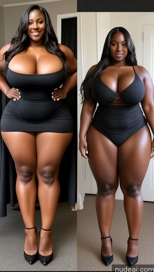 ai nude image of a woman in a black dress and a woman in a black dress pics of Huge Boobs Muscular Big Ass Abs Chubby 18 Long Hair Dress Dark Skin