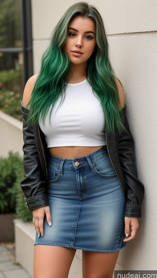 related ai porn images free for Woman Jeans Thick 18 Mini Skirt Green Hair