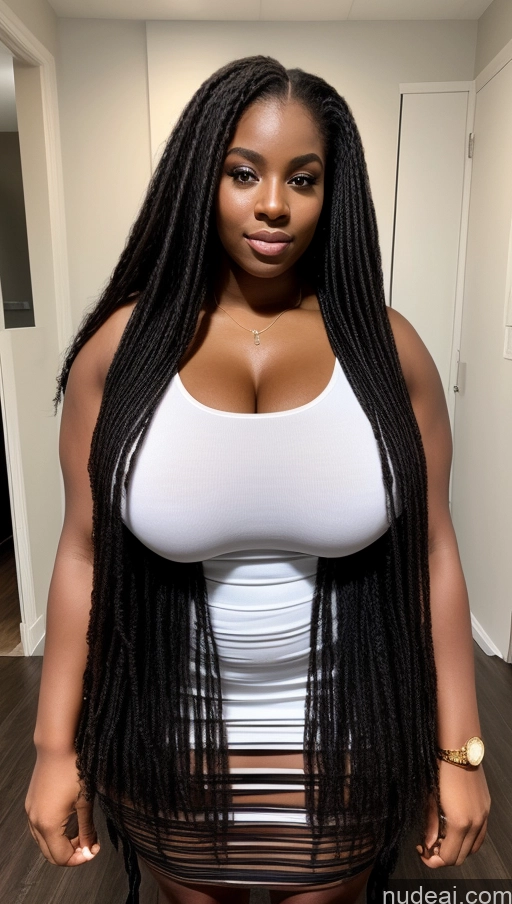 ai nude image of a close up of a woman with long hair wearing a white tank top pics of Huge Boobs Muscular Big Ass Abs Chubby Fairer Skin 18 Long Hair Dress African