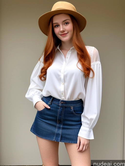 related ai porn images free for 18 Ginger Blouse Boots Hat Jeans Mini Skirt