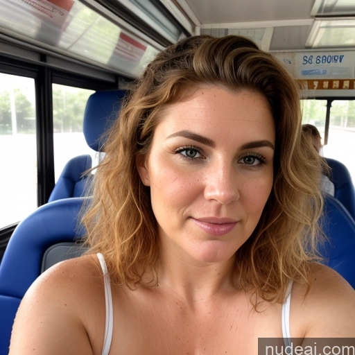 ai nude image of arafed woman with a white tank top on a bus pics of Milf Chubby Thick Ginger Messy White Skin Detail (beta) Bus Front View Detailed Sexy Face Cumshot Shirt