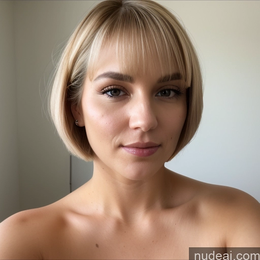 ai nude image of blond woman with short hair and a short bob with bangs pics of Chubby 40s Serious Blonde White Front View Cumshot Blouse Bright Lighting Detailed Skin Detail (beta) Short Hair Small Tits Sorority