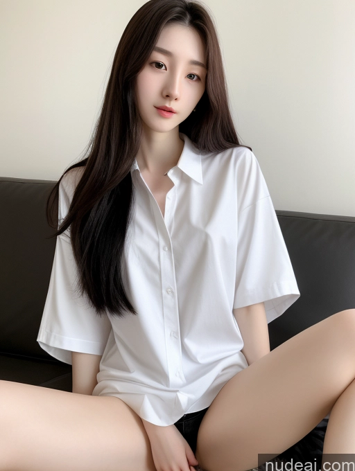 related ai porn images free for Beautiful Skinny Fairer Skin 18 Black Hair Long Hair Korean Spreading Legs Shirt