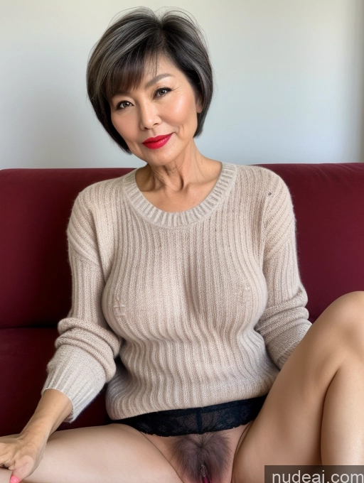 ai nude image of arafed asian woman sitting on a red couch with a hairy hairy hairy hairy hairy hairy hairy hairy hairy hairy hairy hairy hairy hairy hairy hairy hairy hairy hairy hairy hairy hairy hairy hairy hairy pics of Milf Perfect Boobs Beautiful Lipstick Perfect Body Pubic Hair Short Hair 60s Chinese Spreading Legs Sweater Partially Nude Detailed