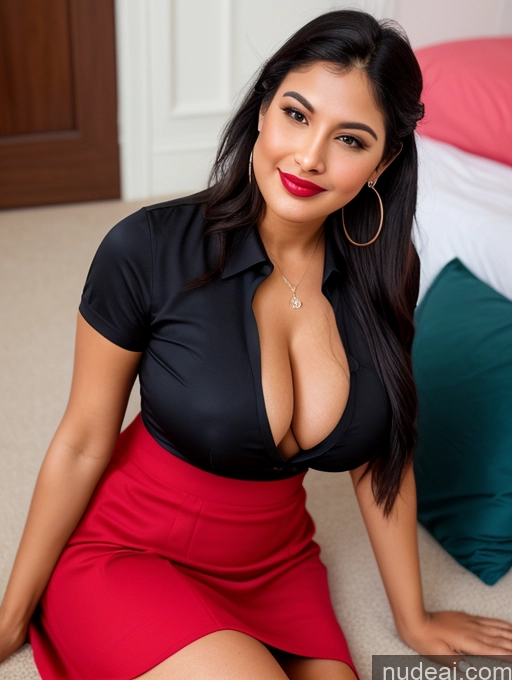 ai nude image of there is a woman sitting on the floor with a red skirt pics of Woman One Perfect Boobs Beautiful Lipstick Big Ass Chubby Long Legs Perfect Body 30s Happy Seductive Pouting Lips Black Hair Ponytail Indian Dress Long Skirt Polo Shirt On Back Teacher Suit Party