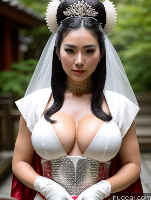 ai nude image of araffe dressed in a white wedding gown and tiable with a red cape pics of Perfect Boobs Big Hips Oiled Body Perfect Body Black Hair Ponytail Pubic Hair Onsen Geisha Gloves Cleavage Jewelry Pearl Jewelry Fairer Skin 18 Fantasy Armor Cumshot Sexy Face Wedding Asian