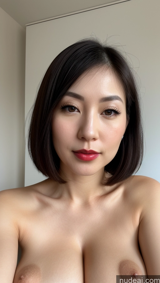 related ai porn images free for Woman One Huge Boobs Beautiful Lipstick Fairer Skin 30s Black Hair Bobcut Japanese Close-up View Simple Detailed