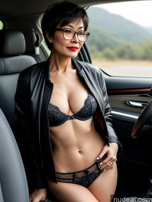 related ai porn images free for Milf Perfect Boobs Perfect Body Beautiful Lipstick Sexy Face Pixie Chinese Car Bra Casual Jacket Jeans Stylish Cleavage Dark Lighting Detailed 70s Partially Nude Glasses