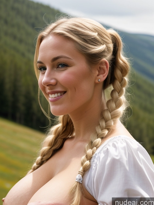 related ai porn images free for Scandinavian Huge Boobs Perfect Body Skinny 18 Happy Pigtails Medieval Cleavage Topless Traditional Dirndl Side View