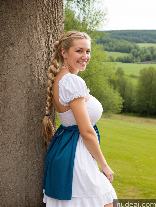 related ai porn images free for Scandinavian Huge Boobs Perfect Body Skinny 18 Happy Pigtails Medieval Cleavage Topless Traditional Dirndl Side View