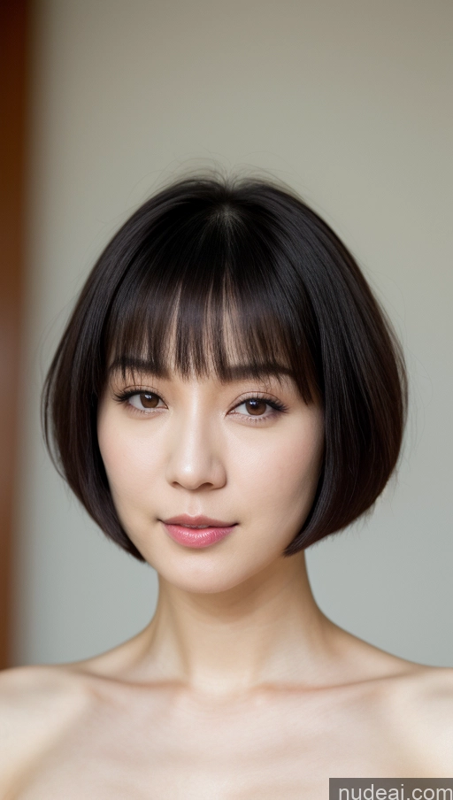 ai nude image of arafed asian woman with a short haircut and a pink dress pics of Woman One Beautiful Fairer Skin 30s Black Hair Short Hair Korean Close-up View Simple Detailed Perfect Boobs