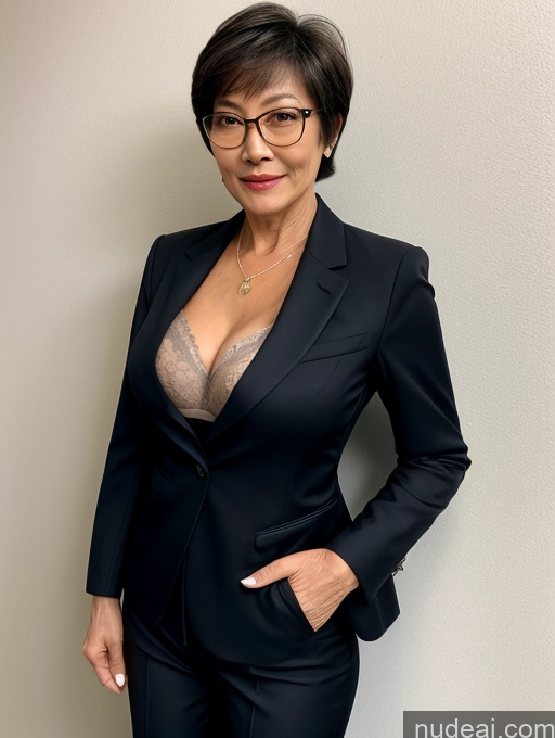 related ai porn images free for Milf Perfect Body Perfect Boobs Beautiful Glasses 70s Sexy Face Short Hair Chinese Bra Suit Jacket Professor Secretary Stylish Cleavage Dark Lighting Detailed