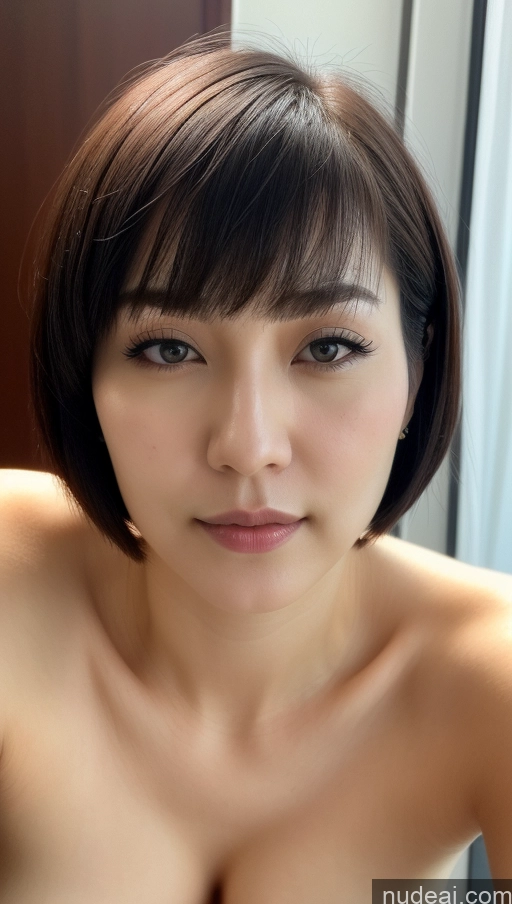 ai nude image of arafed asian woman with a short hair and a big breast pics of Woman One Beautiful Fairer Skin 30s Black Hair Short Hair Korean Close-up View Simple Detailed Perfect Boobs