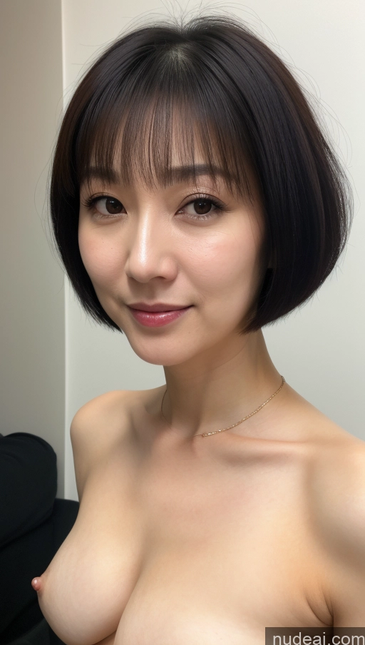 related ai porn images free for Woman One Beautiful Fairer Skin Black Hair Short Hair Korean Close-up View Simple Detailed 40s Perfect Boobs