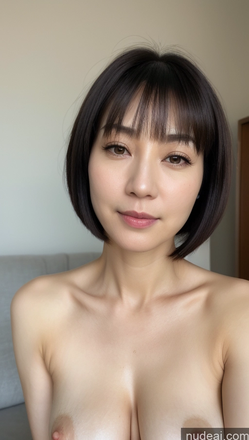 related ai porn images free for Woman One Beautiful Fairer Skin Black Hair Short Hair Korean Close-up View Simple Detailed 40s Perfect Boobs