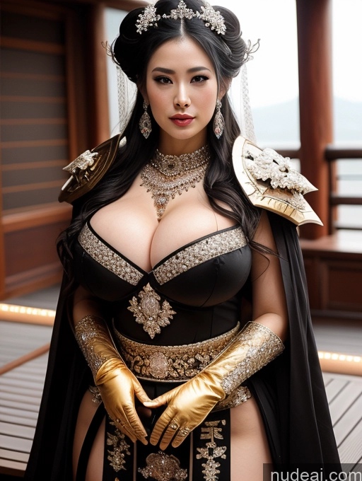 ai nude image of araffe dressed in a black and gold costume with a cape pics of Perfect Boobs Fairer Skin Oiled Body Perfect Body Black Hair Onsen Gloves Cleavage Gold Jewelry Jewelry Khorne Fantasy Armor Geisha Cumshot Transparent Diamond Jewelry Bright Lighting Huge Boobs Chinese Hair Bun Wedding