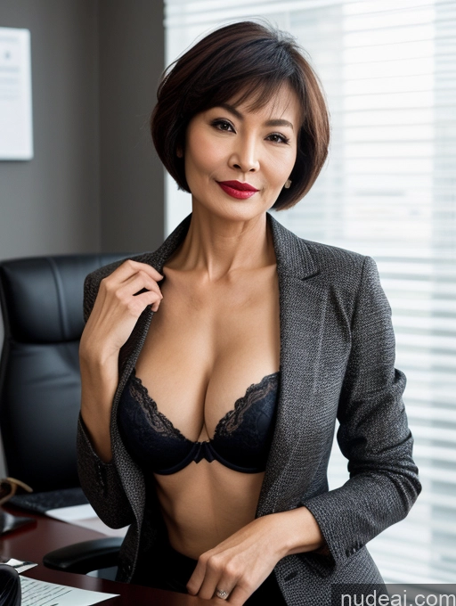 related ai porn images free for Milf Perfect Boobs Perfect Body Pubic Hair Beautiful Lipstick Sexy Face Chinese Bra Jacket Suit Stylish Professor Cleavage Dark Lighting Detailed Office Short Hair 60s