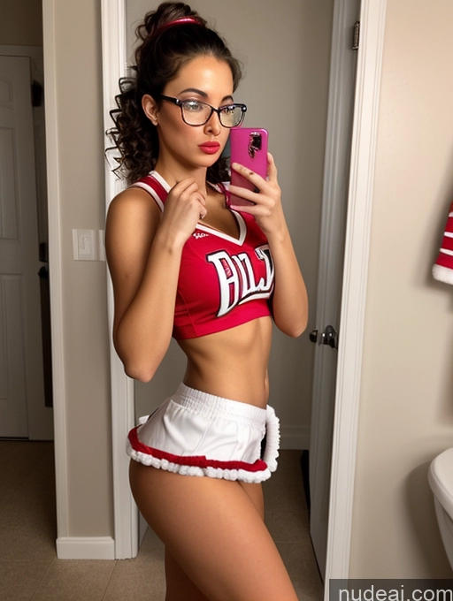 related ai porn images free for Woman One Perfect Boobs Glasses Short 20s Brunette Mirror Selfie Pouting Lips Curly Hair Bathroom Front View Cheerleader