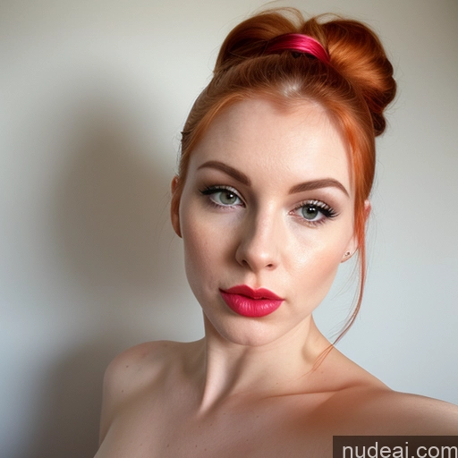 related ai porn images free for Woman One Small Tits Fairer Skin Lipstick Pubic Hair 30s Ginger Ponytail Surrealist Bedroom Front View Detailed Sexy Face Pouting Lips Nude Face Mask