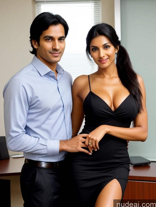 related ai porn images free for Perfect Boobs Big Ass Long Legs Perfect Body Tall Abs 30s Sexy Face Seductive Black Hair Ponytail Indian Woman + Man Several Secretary Office Dress Shirt