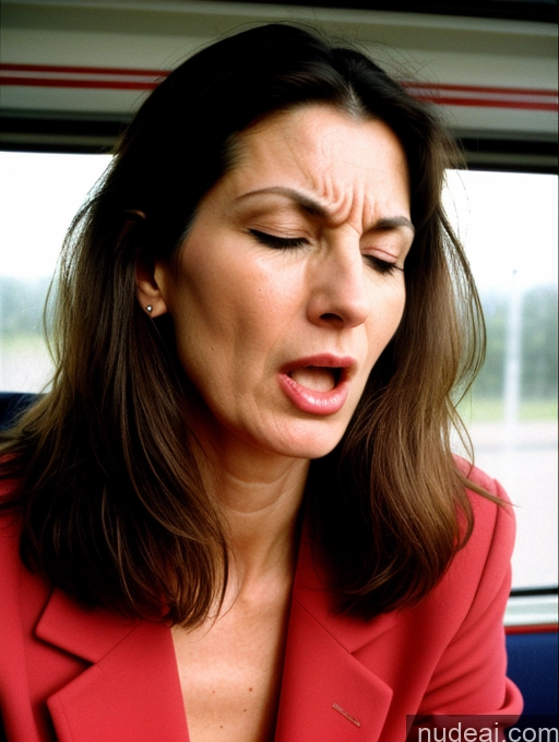 ai nude image of woman with open mouth looking at cell phone while sitting in bus pics of Beautiful Long Legs Tall Perfect Body Fairer Skin Sad Serious Seductive Sexy Face Long Hair Hungarian 80s 90s Professor Teacher Angry Orgasm Sleeping Train Jacket Milf 30s