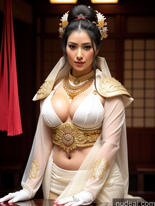 ai nude image of araffe woman in a white dress and gold jewelry posing for a picture pics of Perfect Boobs Big Hips Oiled Body Perfect Body Black Hair Onsen Gloves Cleavage Jewelry Khorne Geisha Gold Jewelry Bright Lighting Transparent Sexy Face Fairer Skin 30s Ponytail Busty Sari Indian