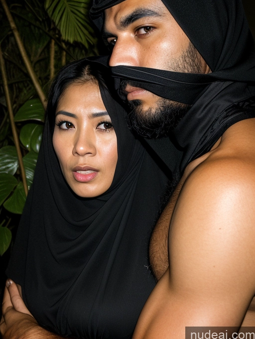 ai nude image of there is a man and woman that are wearing black clothing pics of Pubic Hair Long Hair Dark Skin Black Hair Dark Lighting Hairy Women Angry Shocked Dynamic View Skinny Small Tits Short 18 Perfect Body Filipina Jungle Military Niqab Woman + Man