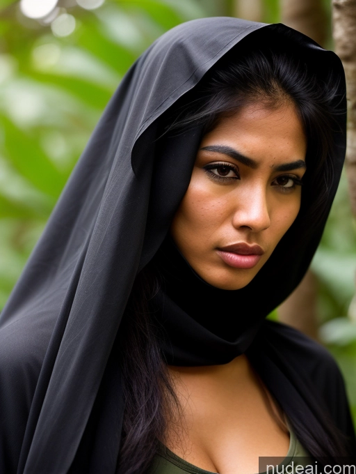 ai nude image of arafed woman in a black veil and green top standing in front of a tree pics of Pubic Hair Long Hair Dark Skin Black Hair Dark Lighting Hairy Women Angry Shocked Dynamic View Skinny Small Tits Short 18 Perfect Body Filipina Jungle Military Niqab