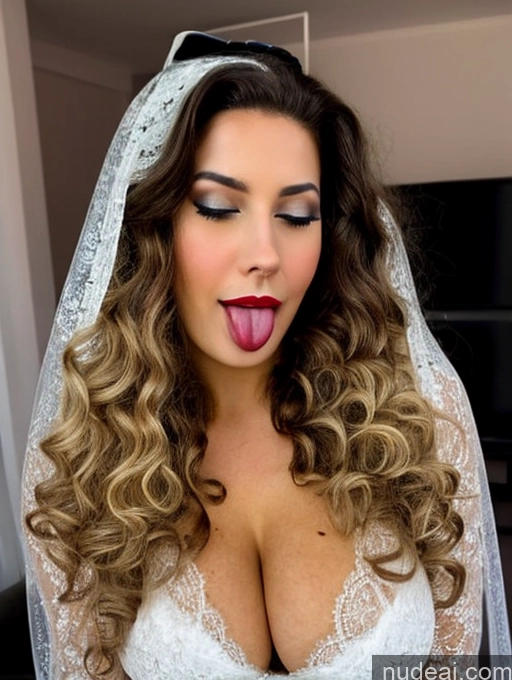 ai nude image of a close up of a woman with a veil on her head pics of One Beautiful Lipstick Chubby Perfect Boobs Brunette Orgasm Ahegao Laughing 30s Fairer Skin Cleavage Detailed Niqab Big Hips Big Ass Model Last Curly Hair