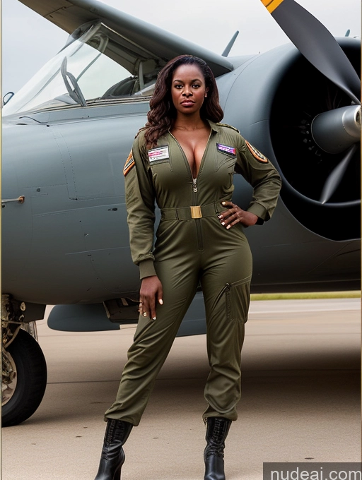 related ai porn images free for Busty Perfect Boobs Beautiful Perfect Body Dark Skin 40s Long Hair Nilotic Soft + Warm Front View Topless Boots Jumpsuit Military Pilot