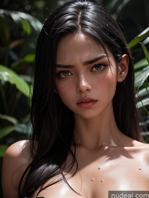 ai nude image of araffed woman with long black hair and a green dress pics of Small Tits Skinny Abs Perfect Body Long Hair Dark Skin Oiled Body 18 Angry Black Hair Filipina Film Photo Jungle Military Dark Lighting Dynamic View Jumpsuit Alternative