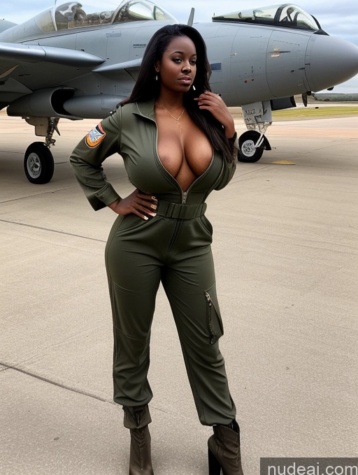 related ai porn images free for Busty Perfect Boobs Beautiful Perfect Body Dark Skin Long Hair Nilotic Soft + Warm Front View Topless Boots Jumpsuit Military Pilot