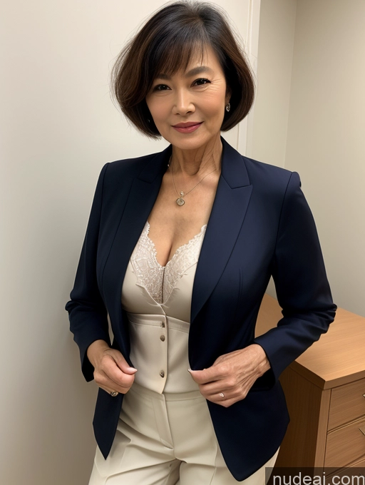 related ai porn images free for Milf Perfect Boobs Perfect Body Beautiful 70s Short Hair Chinese Blouse Bra Jacket Suit Stylish Professor Detailed