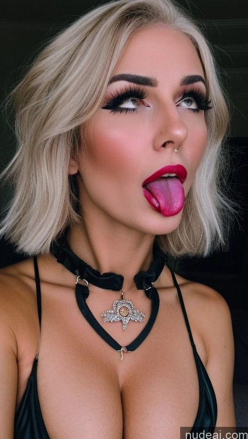 ai nude image of a close up of a woman with a pink tongue sticking out pics of Milf Busty Perfect Boobs Beautiful Lipstick Big Ass Short Hair Tanned Skin 50s Orgasm Angry Ahegao Blonde Brazilian Skin Detail (beta) Devil Secretary Suit Cleavage Jewelry Detailed Last Sexy Face