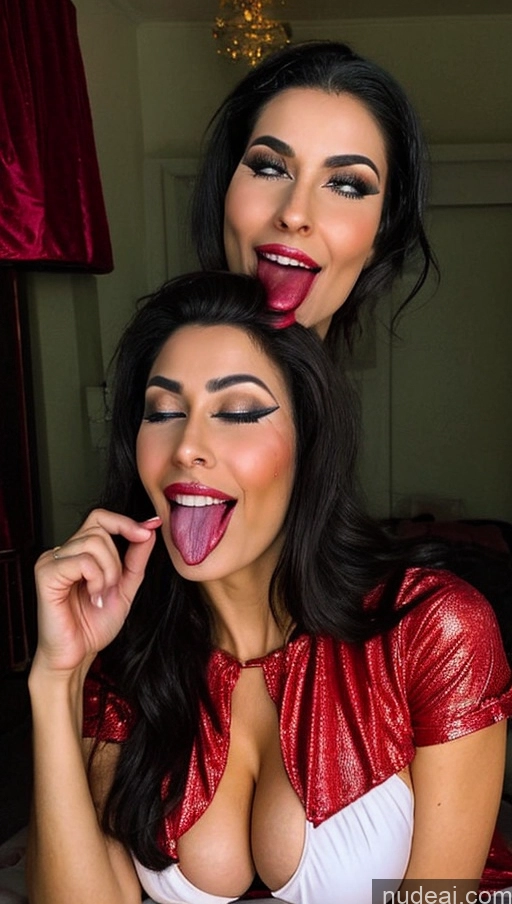 ai nude image of two women with their mouths open and one is sticking out her tongue pics of Milf Busty Perfect Boobs Beautiful Lipstick Big Ass Abs Perfect Body 40s Happy Laughing Orgasm Ahegao Skin Detail (beta) Devil Nightgown Detailed EdgOrgasm Last Sexy Face Egyptian