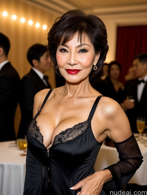 ai nude image of there is a woman in a black dress posing for a picture pics of Milf Perfect Boobs Beautiful Lipstick Perfect Body Pubic Hair 70s Pixie Chinese Party Bra Jacket Professor Stylish Suit Cleavage Dark Lighting Detailed Sexy Face